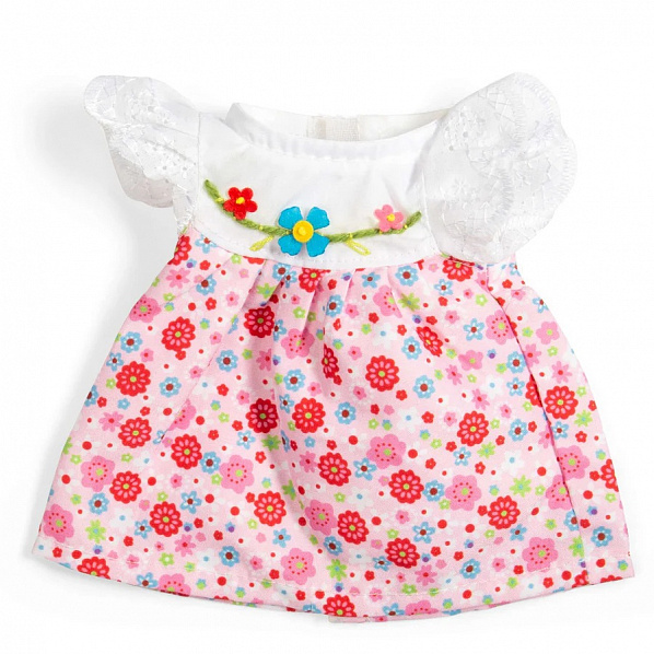Bigjigs Toys Růžové šaty s krajkovými rukávy pro panenku 28 cm