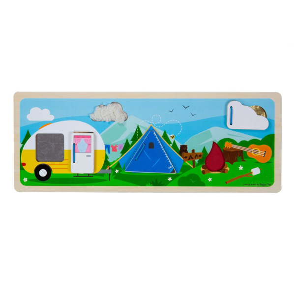 Bigjigs Toys Senzorické puzzle kempování v přírodě Bigjigs Toys Senzorické puzzle kempování v přírodě