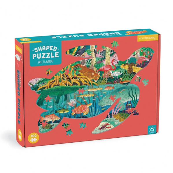 Mudpuppy Puzzle Mokřady ve tvaru želvy 300 dílků Mudpuppy Puzzle Mokřady ve tvaru želvy 300 dílků