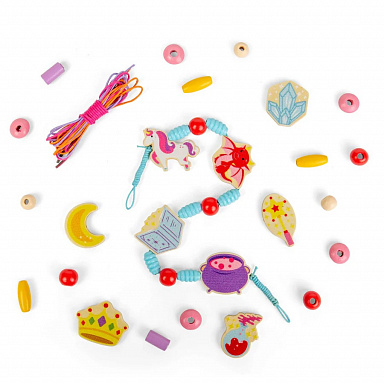 Bigjigs Toys Sada dřevěných korálků Mystical Magic