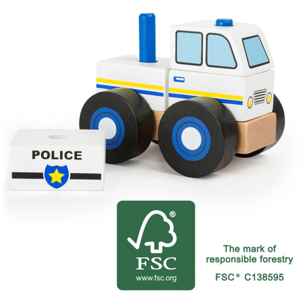 Small Foot Dřevěné skládací auto policie
