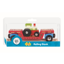 Bigjigs Rail Vagon s traktorom + 2 koľaje
