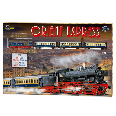 Pequetren ORIENT EXPRESS zo stanicou, mostom a tunelom