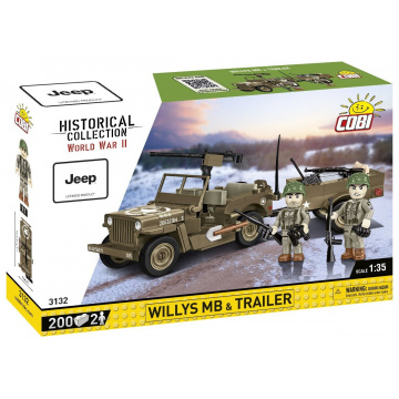 COBI 3132 Willys MB s prívesom, 1:35, 200 k, 2 f