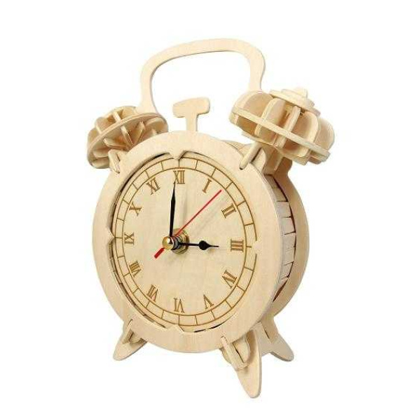 Woodcraft Dřevěné 3D puzzle budík Woodcraft Dřevěné 3D puzzle budík