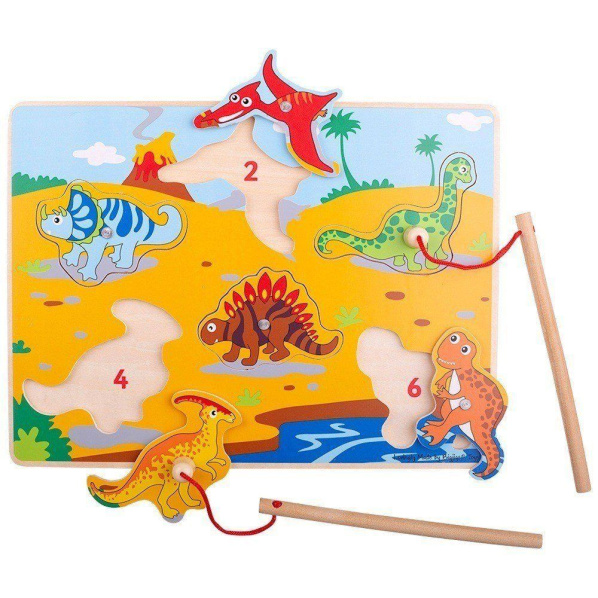 Bigjigs Toys Dřevěné chytání dinosaurů Bigjigs Toys Dřevěné chytání dinosaurů