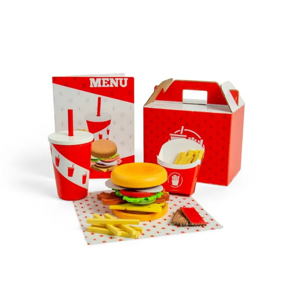Bigjigs Toys Sada Burger a hranolky