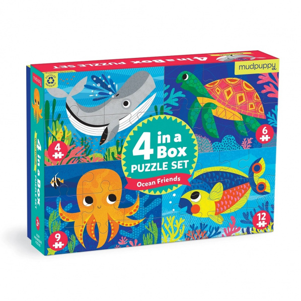 Mudpuppy Puzzle Oceán sada 4 v 1 Mudpuppy Puzzle Oceán sada 4 v 1