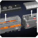 Mould King 12018 Americká dieselová lokomotíva EMD F7 s vagónom R/C