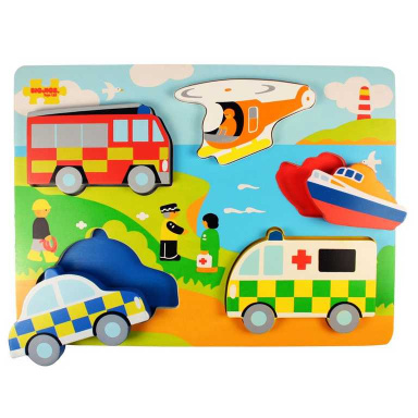 Bigjigs Toys Vkládací puzzle záchranáři