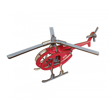 Woodcraft Dřevěné 3D puzzle Vrtulník - 36 dílků