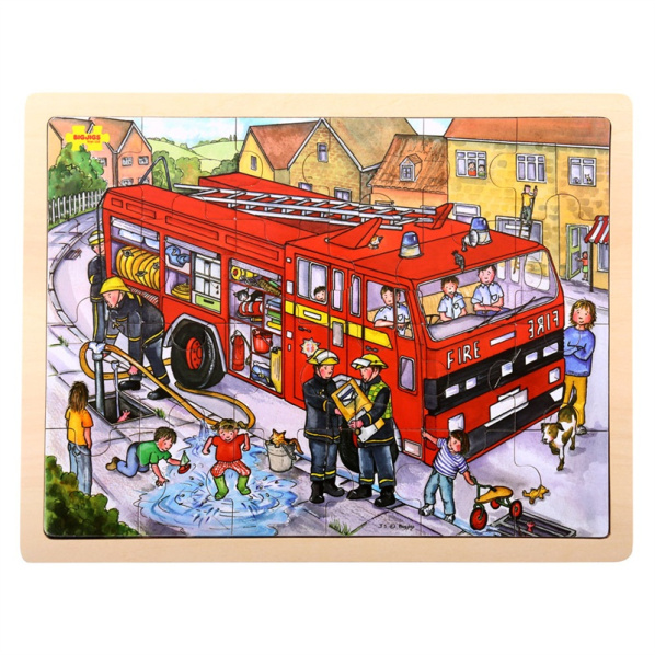 Bigjigs Toys Drevené puzzle hasiči 24 dielikov Bigjigs Toys Drevené puzzle hasiči 24 dielikov