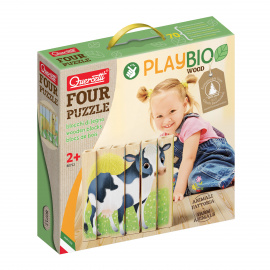 Quercetti 80712 PlayBio - Four Puzzle Zvieratá na statku