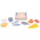 Bigjigs Toys Dřevěné mořské plody v krabičce