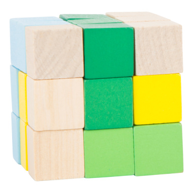 Displej - Dřevěná barevná skládací kostka 1 ks zelená