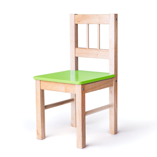 Bigjigs Toys Dřevěná židle zelená