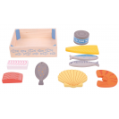 Bigjigs Toys Dřevěné mořské plody v krabičce