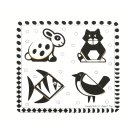 Bigjigs Toys Drevené vkladacie puzzle čiernobiele tvary 2
