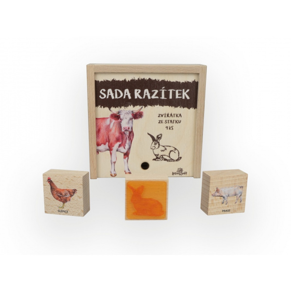 Lesní svět - Pečiatky 9 kusov - Zvieratká zo statku