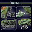 Mould King 20027 R/C Kolopásový transportér SD KFZ 251/1 + protitankové delo PAK 40