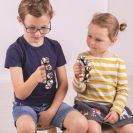 Bigjigs Toys Rolničky do ruky pruhované 1 ks