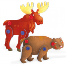 Quercetti 00542 Tecno Puzzle 3D - medveď a los