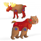 Quercetti 00542 Tecno Puzzle 3D - medveď a los