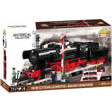 COBI 6287 Nemecká parná lokomotíva a návestidlo DR BR 52