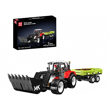Mould King 24093 Traktor nakladač s vlečkou