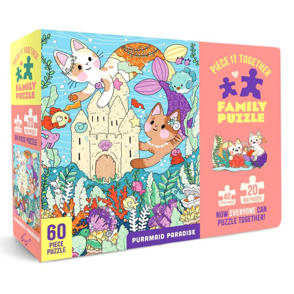 Chronicle Books Rodinné puzzle Purrmaid Paradise 60 dílků Chronicle Books Rodinné puzzle Purrmaid Paradise 60 dílků