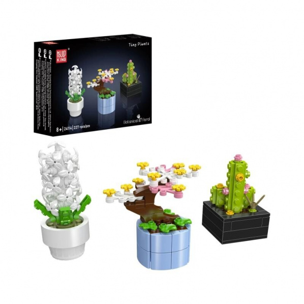 Mould King 24114 Mini kvety v črepníku – Bonsaj, Kaktus, Kvet nádeje
