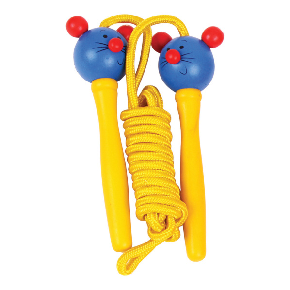 Bigjigs Toys Švihadlo zvířátko myška 1ks rukojeť žlutá Bigjigs Toys Švihadlo zvířátko myška 1ks rukojeť žlutá