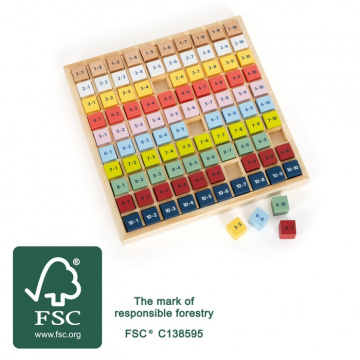 small foot Dřevěná vzdělávácí tabulka násobilka