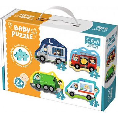 TREFL Baby puzzle Dopravné prostriedky 4 v 1 (3, 4, 5 a 6 dielikov)