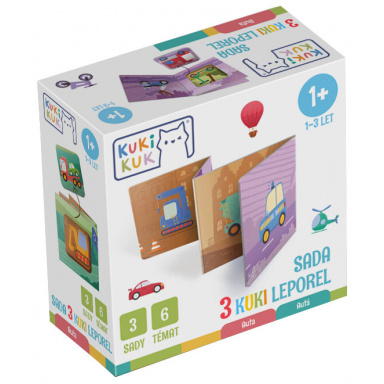 Betexa KukiKuk - Sada 3 KUKI leporel Autá