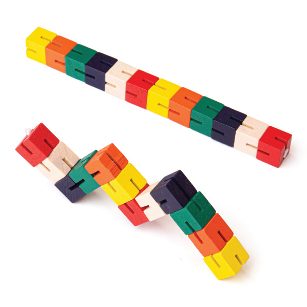 Bigjigs Toys Dřevěný hlavolam barevný had 1 ks Bigjigs Toys Dřevěný hlavolam barevný had 1 ks