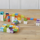 Qbi 116 Stunt Arena Action-Packed STEM Track – kreatívna magnetická stavebnica s autíčkami