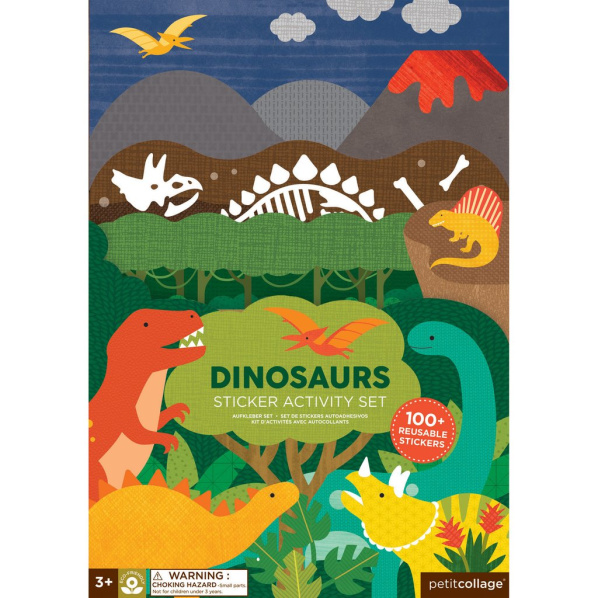 Petit Collage Znovupoužitelné samolepky se scénou Dinosauři Petit Collage Znovupoužitelné samolepky se scénou Dinosauři