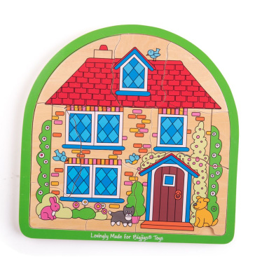 Bigjigs Toys Drevené viacvrstvové puzzle Dom