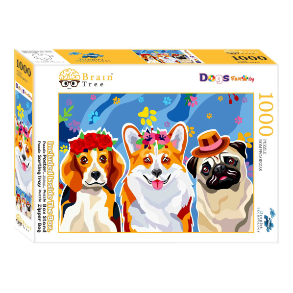 Brain Tree Puzzle Psí rodinka 1000 dílků Brain Tree Puzzle Psí rodinka 1000 dílků