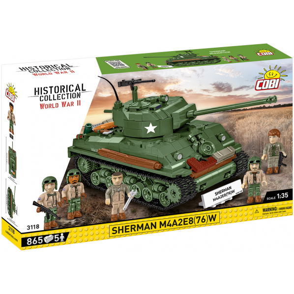 COBI 3118 Americký stredný tank WW Sherman M4A2E8(76)W COBI 3118 Americký stredný tank WW Sherman M4A2E8(76)W