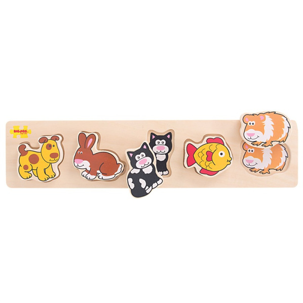 Bigjigs Baby Dřevěné vkládací puzzle domácí zvířata Bigjigs Baby Dřevěné vkládací puzzle domácí zvířata