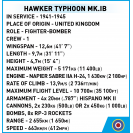 COBI 5864 Britské stíhacie lietadlo Hawker Typhoon Mk.IB
