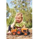 Green Toys Traktor s vlečkou oranžový