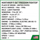 COBI 2425 Americké stíhacie lietadlo Northrop F-5A Freedom Fighter
