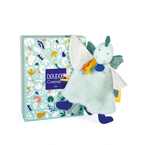 Doudou Dárková sada - Plyšový muchláček dinosaurus zelený 25 cm Doudou Dárková sada - Plyšový muchláček dinosaurus zelený 25 cm