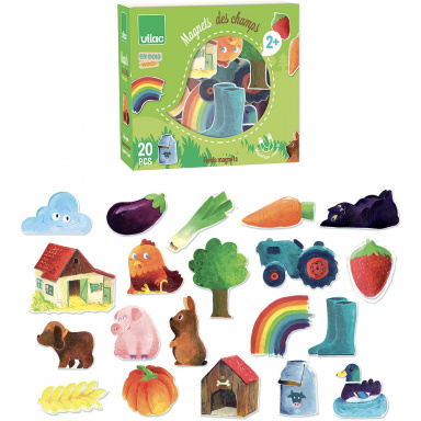 Vilac Drevené magnetky vidiek (20 ks)