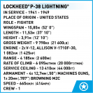 COBI 5882 Americké stíhacie lietadlo Lockheed P-38 Lightning