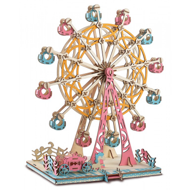 Woodcraft Dřevěné 3D puzzle Ruské kolo pastelové