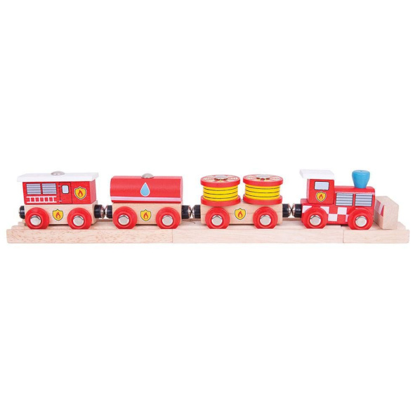 Bigjigs Rail Hasičský vlak + 3 koľaje Bigjigs Rail Hasičský vlak + 3 koľaje